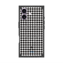 プレミアムスクエアケース with MagSafe［ Houndstooth Pattern Black with LANVIN en Bleu logo- ランバン 千鳥格子柄 ブラック ］