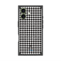プレミアムスクエアケース with MagSafe［ Houndstooth Pattern Black with LANVIN en Bleu logo- ランバン 千鳥格子柄 ブラック ］
