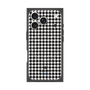 プレミアムスクエアケース with MagSafe［ Houndstooth Pattern Black with LANVIN en Bleu logo- ランバン 千鳥格子柄 ブラック ］