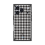 プレミアムスクエアケース with MagSafe［ Houndstooth Pattern Black with LANVIN en Bleu logo- ランバン 千鳥格子柄 ブラック ］