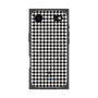 プレミアムスクエアケース with MagSafe［ Houndstooth Pattern Black with LANVIN en Bleu logo- ランバン 千鳥格子柄 ブラック ］