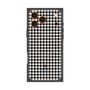 プレミアムスクエアケース with MagSafe［ Houndstooth Pattern Black with LANVIN en Bleu logo- ランバン 千鳥格子柄 ブラック ］