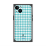 プレミアムスクエアケース with MagSafe［ Houndstooth Pattern Blue with LANVIN en Bleu logo- ランバン 千鳥格子柄 ブルー ］