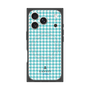 プレミアムスクエアケース with MagSafe［ Houndstooth Pattern Blue with LANVIN en Bleu logo- ランバン 千鳥格子柄 ブルー ］