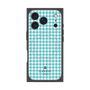 プレミアムスクエアケース with MagSafe［ Houndstooth Pattern Blue with LANVIN en Bleu logo- ランバン 千鳥格子柄 ブルー ］