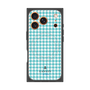プレミアムスクエアケース with MagSafe［ Houndstooth Pattern Blue with LANVIN en Bleu logo- ランバン 千鳥格子柄 ブルー ］