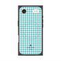 プレミアムスクエアケース with MagSafe［ Houndstooth Pattern Blue with LANVIN en Bleu logo- ランバン 千鳥格子柄 ブルー ］