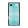 プレミアムスクエアケース with MagSafe［ Houndstooth Pattern Blue with LANVIN en Bleu logo- ランバン 千鳥格子柄 ブルー ］
