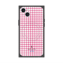プレミアムスクエアケース with MagSafe［ Houndstooth Pattern Pink with LANVIN en Bleu logo- ランバン 千鳥格子柄 ピンク ］