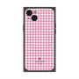 プレミアムスクエアケース with MagSafe［ Houndstooth Pattern Pink with LANVIN en Bleu logo- ランバン 千鳥格子柄 ピンク ］