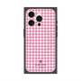 プレミアムスクエアケース with MagSafe［ Houndstooth Pattern Pink with LANVIN en Bleu logo- ランバン 千鳥格子柄 ピンク ］
