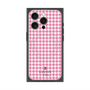 プレミアムスクエアケース with MagSafe［ Houndstooth Pattern Pink with LANVIN en Bleu logo- ランバン 千鳥格子柄 ピンク ］