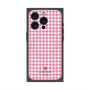 プレミアムスクエアケース with MagSafe［ Houndstooth Pattern Pink with LANVIN en Bleu logo- ランバン 千鳥格子柄 ピンク ］