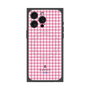 プレミアムスクエアケース with MagSafe［ Houndstooth Pattern Pink with LANVIN en Bleu logo- ランバン 千鳥格子柄 ピンク ］