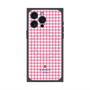 プレミアムスクエアケース with MagSafe［ Houndstooth Pattern Pink with LANVIN en Bleu logo- ランバン 千鳥格子柄 ピンク ］