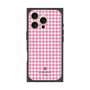 プレミアムスクエアケース with MagSafe［ Houndstooth Pattern Pink with LANVIN en Bleu logo- ランバン 千鳥格子柄 ピンク ］