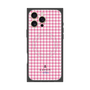 プレミアムスクエアケース with MagSafe［ Houndstooth Pattern Pink with LANVIN en Bleu logo- ランバン 千鳥格子柄 ピンク ］