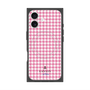 プレミアムスクエアケース with MagSafe［ Houndstooth Pattern Pink with LANVIN en Bleu logo- ランバン 千鳥格子柄 ピンク ］