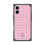 プレミアムスクエアケース with MagSafe［ Houndstooth Pattern Pink with LANVIN en Bleu logo- ランバン 千鳥格子柄 ピンク ］