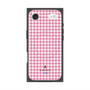 プレミアムスクエアケース with MagSafe［ Houndstooth Pattern Pink with LANVIN en Bleu logo- ランバン 千鳥格子柄 ピンク ］