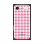 プレミアムスクエアケース with MagSafe［ Houndstooth Pattern Pink with LANVIN en Bleu logo- ランバン 千鳥格子柄 ピンク ］
