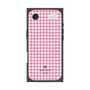 プレミアムスクエアケース with MagSafe［ Houndstooth Pattern Pink with LANVIN en Bleu logo- ランバン 千鳥格子柄 ピンク ］