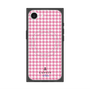 プレミアムスクエアケース with MagSafe［ Houndstooth Pattern Pink with LANVIN en Bleu logo- ランバン 千鳥格子柄 ピンク ］