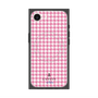 プレミアムスクエアケース with MagSafe［ Houndstooth Pattern Pink with LANVIN en Bleu logo- ランバン 千鳥格子柄 ピンク ］