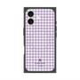 プレミアムスクエアケース with MagSafe［ Houndstooth Pattern Purple -with LANVIN en Bleu logo ランバン 千鳥格子柄 パープル ］