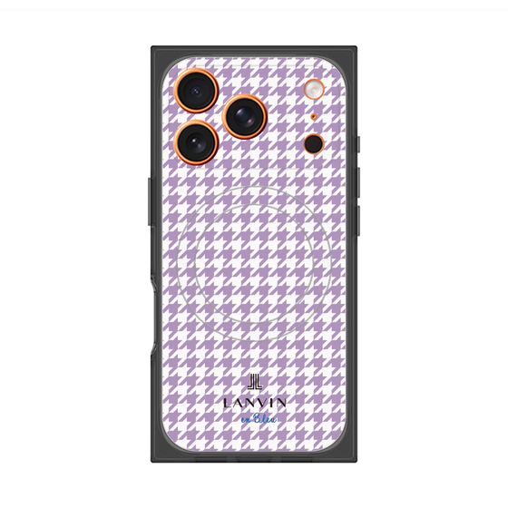 プレミアムスクエアケース with MagSafe［ Houndstooth Pattern Purple -with LANVIN en Bleu logo ランバン 千鳥格子柄 パープル ］