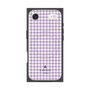 プレミアムスクエアケース with MagSafe［ Houndstooth Pattern Purple -with LANVIN en Bleu logo ランバン 千鳥格子柄 パープル ］