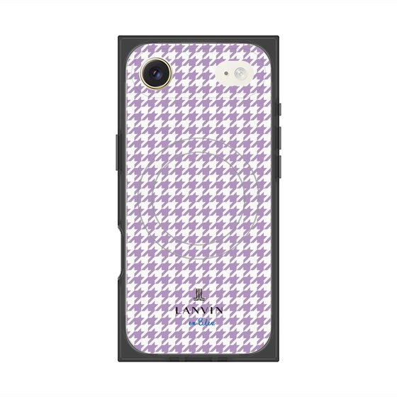 プレミアムスクエアケース with MagSafe［ Houndstooth Pattern Purple -with LANVIN en Bleu logo ランバン 千鳥格子柄 パープル ］