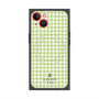 プレミアムスクエアケース with MagSafe［ Houndstooth Pattern Green with LANVIN en Bleu logo- ランバン 千鳥格子柄 グリーン ］