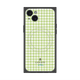 プレミアムスクエアケース with MagSafe［ Houndstooth Pattern Green with LANVIN en Bleu logo- ランバン 千鳥格子柄 グリーン ］