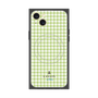 プレミアムスクエアケース with MagSafe［ Houndstooth Pattern Green with LANVIN en Bleu logo- ランバン 千鳥格子柄 グリーン ］