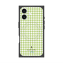 プレミアムスクエアケース with MagSafe［ Houndstooth Pattern Green with LANVIN en Bleu logo- ランバン 千鳥格子柄 グリーン ］