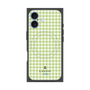 プレミアムスクエアケース with MagSafe［ Houndstooth Pattern Green with LANVIN en Bleu logo- ランバン 千鳥格子柄 グリーン ］
