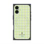 プレミアムスクエアケース with MagSafe［ Houndstooth Pattern Green with LANVIN en Bleu logo- ランバン 千鳥格子柄 グリーン ］