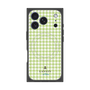 プレミアムスクエアケース with MagSafe［ Houndstooth Pattern Green with LANVIN en Bleu logo- ランバン 千鳥格子柄 グリーン ］
