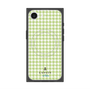 プレミアムスクエアケース with MagSafe［ Houndstooth Pattern Green with LANVIN en Bleu logo- ランバン 千鳥格子柄 グリーン ］