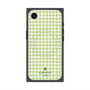 プレミアムスクエアケース with MagSafe［ Houndstooth Pattern Green with LANVIN en Bleu logo- ランバン 千鳥格子柄 グリーン ］