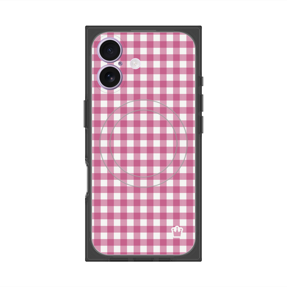 プレミアムスクエアケース with MagSafe［ Checkered Pink - ギンガムチェック ピンク ］