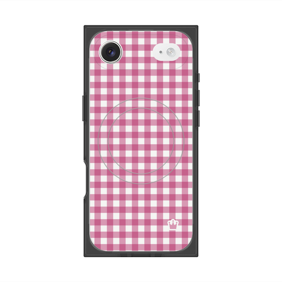 プレミアムスクエアケース with MagSafe［ Checkered Pink - ギンガムチェック ピンク ］