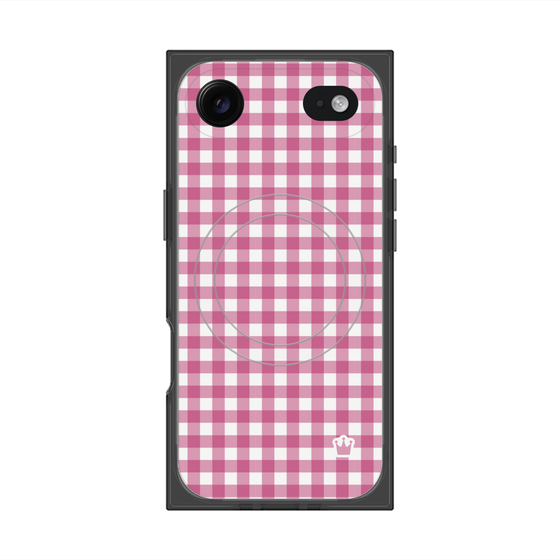 プレミアムスクエアケース with MagSafe［ Checkered Pink - ギンガムチェック ピンク ］