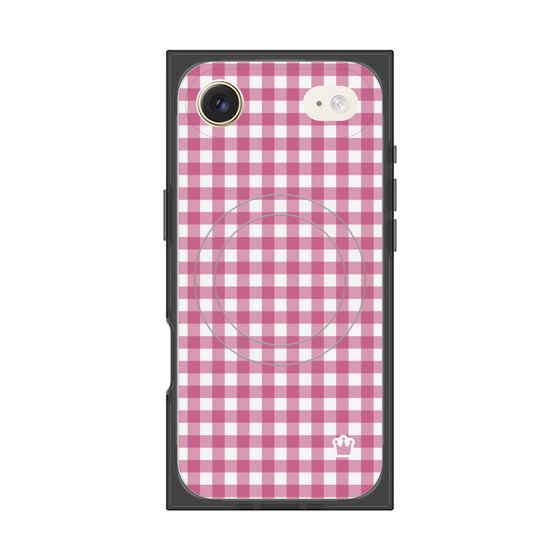 プレミアムスクエアケース with MagSafe［ Checkered Pink - ギンガムチェック ピンク ］