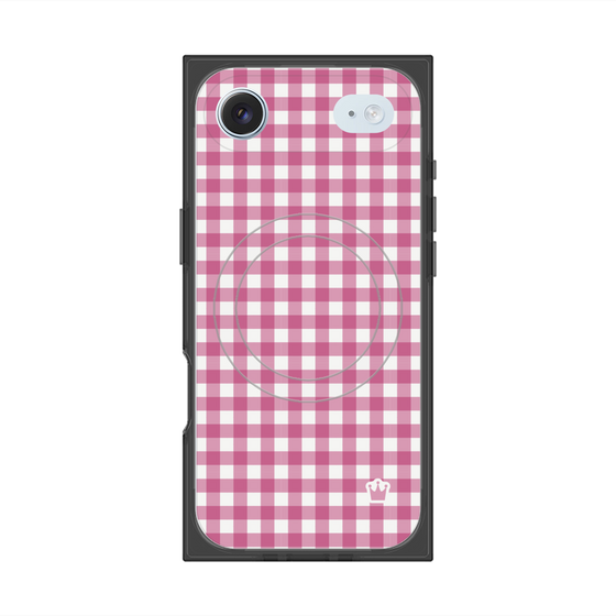 プレミアムスクエアケース with MagSafe［ Checkered Pink - ギンガムチェック ピンク ］