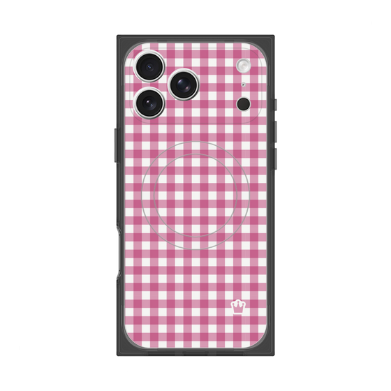 プレミアムスクエアケース with MagSafe［ Checkered Pink - ギンガムチェック ピンク ］