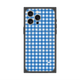 プレミアムスクエアケース with MagSafe［ Checkered Blue - ギンガムチェック ブルー ］