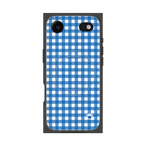 プレミアムスクエアケース with MagSafe［ Checkered Blue - ギンガムチェック ブルー ］