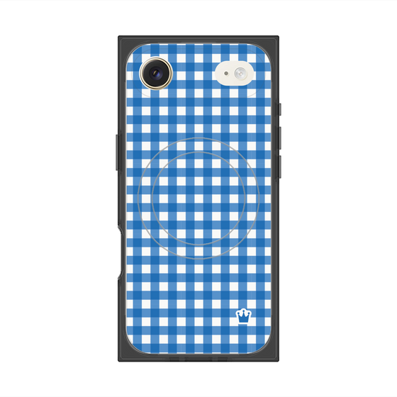 プレミアムスクエアケース with MagSafe［ Checkered Blue - ギンガムチェック ブルー ］